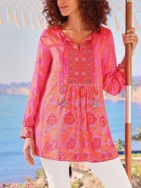 Soft Surroundings‎ Marcella Framboise Fuschia Tunic Medium